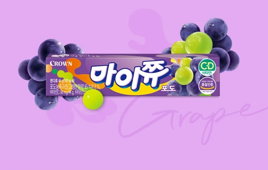 Crown MyChew Soft Candy GRAPE 44g 7packs