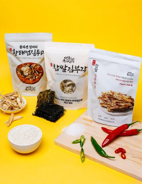 Handmade Fied Glutinous Rice Seaweed Crisps Bugak 50g 3packs