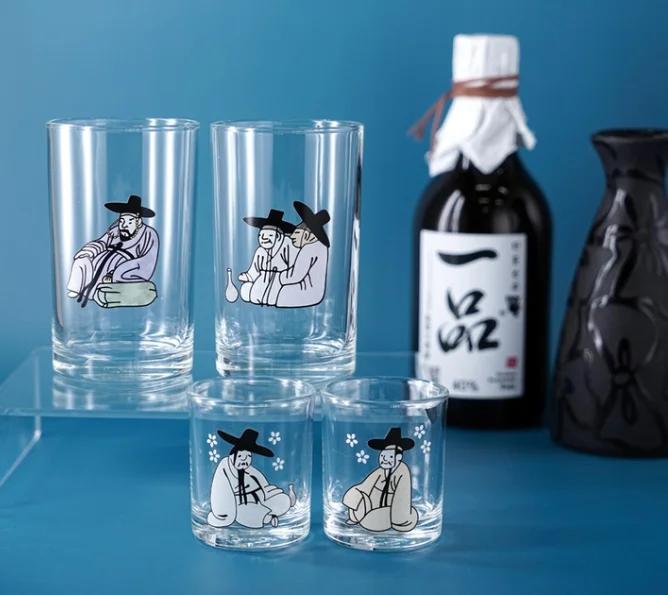 Kim Hong-do Color-Changing Soju Glass & Beer Glass 4p Gift Set