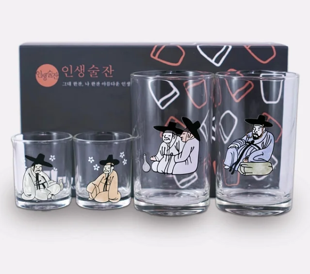 Kim Hong-do Color-Changing Soju Glass & Beer Glass 4p Gift Set