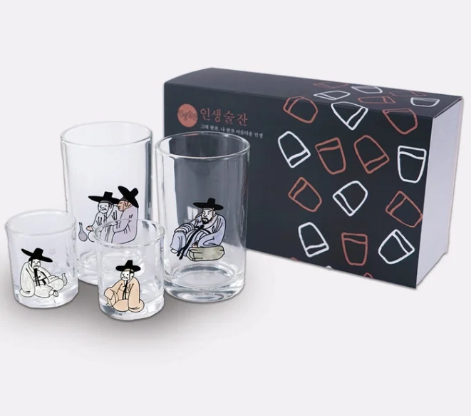 Kim Hong-do Color-Changing Soju Glass & Beer Glass 4p Gift Set