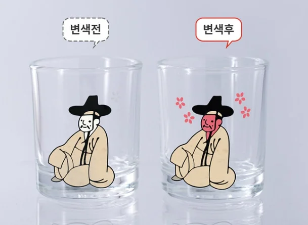 Kim Hong-do Color-Changing Soju Glass & Beer Glass 4p Gift Set