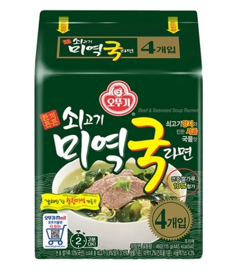 Ottogi Beef & Seaweed Soup Ramen 115g 4packs